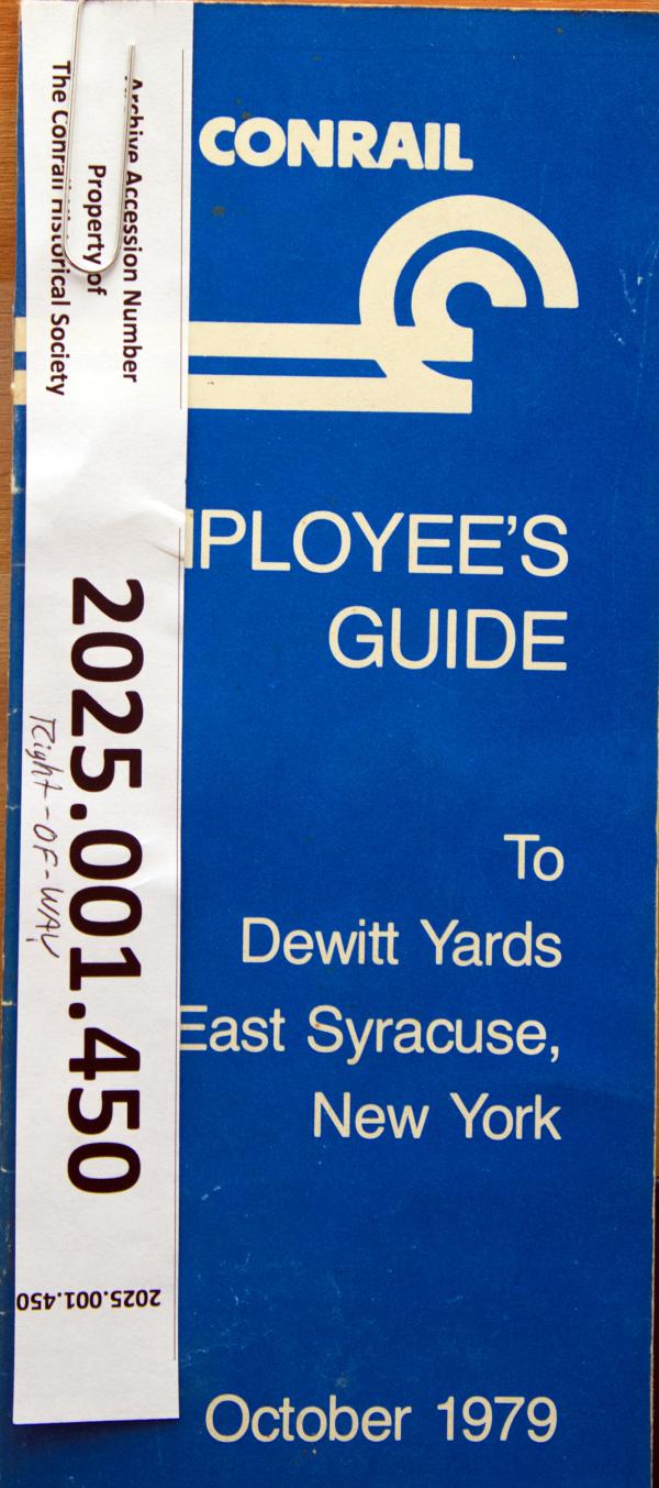 Empoloyee Guide to Dewitt Yard, E. Syracue NY, Oct. 1979