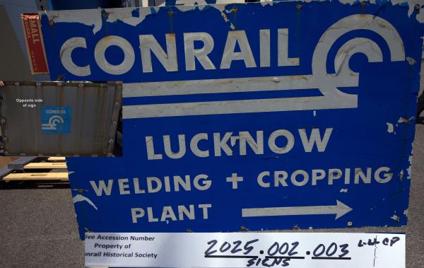 CR Lucknow Welding and Cropping plant entrance sign, left arrow under Plant