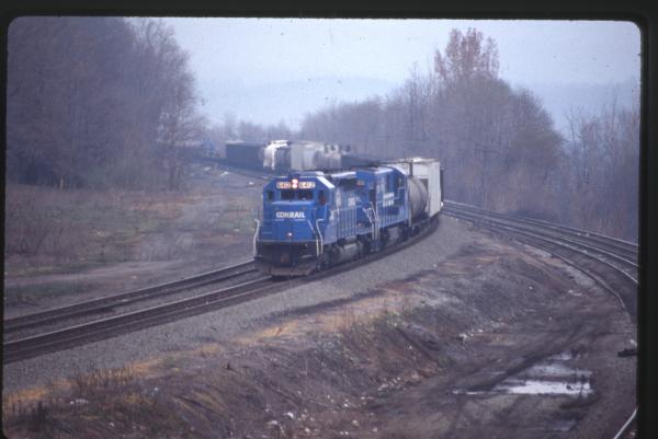 Photo of Conrail SD40-2 6412 Leading a Train into Enola