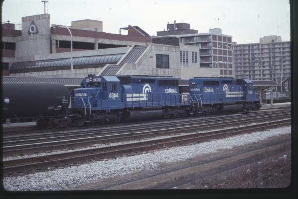 Photo of Conrail SD40-2s in 6364 and 6388 Downtown Altoona PA