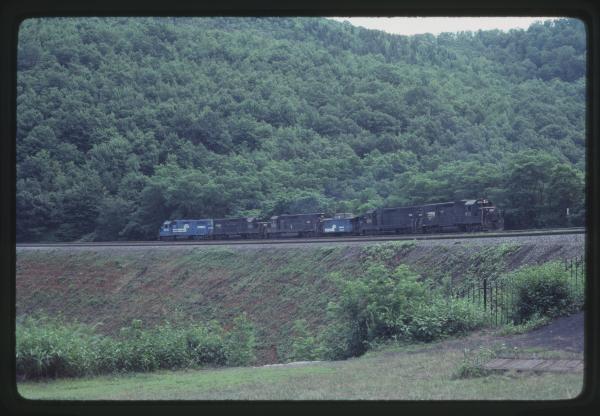 Photo of EMD GP38-2N8 Class Caboose 8096, 7979, 3258, 8125 in Altoona, PA on 7/15/1981