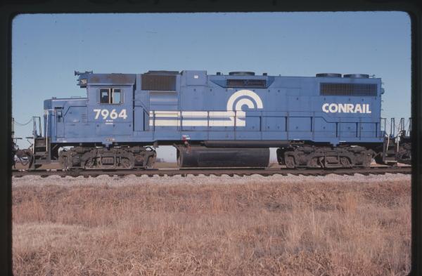 Photo of EMD GP38-2 7964 in Corbin, KS on 2/1984