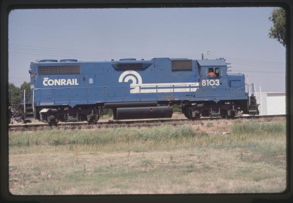 Photo of EMD GP38-2 8103 in Perth, KS on 9/1983
