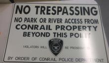 Conrail No Tresspassing Sign