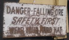 Pier 122 Danger Falling Ore Sign