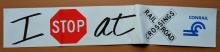 I STOP at Railroad Crossing with Conrail Logo Bumper Sticker