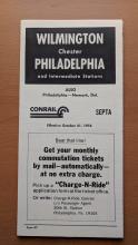Conrail and SEPTA Schedule - Wilmington and Philadelphia - 1977-10-31