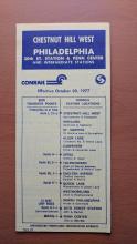 Conrail and SEPTA Schedule - Chestnut Hill West and Philadelphia - 1977-10-30