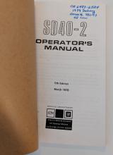 EMD SD40-2 Operators Manual, labeled CR 6483-6524 1979 Delivery Order No 786193 42 Locos