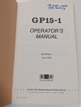 EMD GP15-1 Operators Manual, labeled CR 1600-1699 1979 Delivery