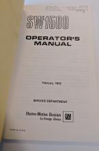 EMD SW1500 Operators Manual, labeled ES15m - 9590-9583 1973