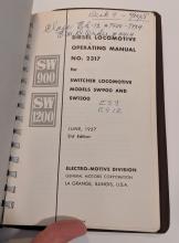 EMD SW900 and SW1200 Operating Manual, labelled Desk 9 - 2/16/58, Class ES-12 #7900-7934 E.M.D Order # 4414, ES 9, ES 12