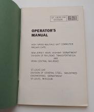 GSI St. Louis Car Division Operator's Manual for High Speed MU Commuter Cars