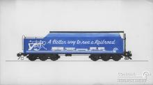 Conrail Auxiliary Tender Concept Painting (Original Watercolor) by Bob Lorenz, 1978-06-22