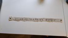 White ConRail Safety First strap