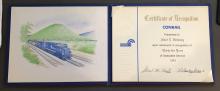 Certificate of Recognition to Albert E. Holloway for 32 Years of Service as a Conrail & Reading Policeman