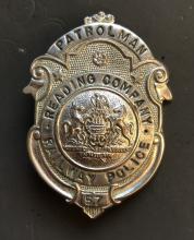 Reading Company Police Badge #57, assigned to Albert E. Holloway