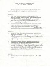 1998 Hazardous Material Quiz for T&E Rules Classes