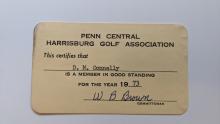 Penn Central Harrisburg Golf Association Membership Card