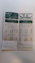 PRR Baltimore and Washington Official Time Table Effective August 1, 1961