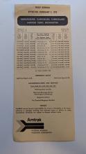 Amtrak Time Table for Trains 640, 641, 642, 643, 644 and 645. Effective February 7, 1972
