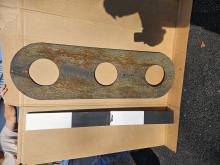 PRR position-light Oval Background with 3 lamp holes, likely for a Bottom Arm