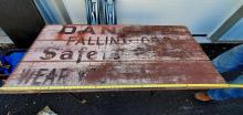 Danger Falling Ore sign From Conrail Pier 122 in South Philadelphia, PA