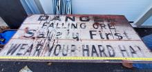 Danger Falling Ore sign From Conrail Pier 122 in South Philadelphia, PA