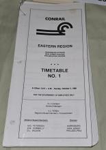 CR Eastern Region Timetable No. 1, 1986-10-05