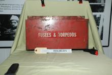 Red metal fusee and torpedo storage box