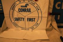 Plastic Bag labeled Safety Is a Clean Cab Conrail Safety First