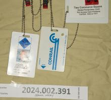 Employee access cards for 2 Commerce Square Bldg, on chain John S. Ortwein