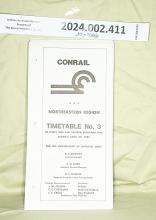 CR Northeastern Region Timetable Number 3, 1984-04-29