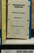 CR Metropolitan Region Timetable No. 7, eff. 1976-01-12