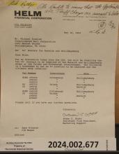 Helm Financial Corp. letter, 1993-05-18, listing 10 boxcars to be repaired at Berwick and Hollidaysburg