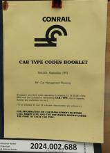 CR Car Type Codes Booklet, Issued Sept. 1991