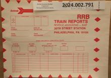 Amtrak conductor revenue collection envelope