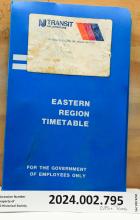 CR Eastern Region General Order #102, Employee Timetable Sept. 1987