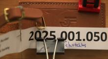 NJ TRansit Safety brown luggage tag