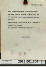 Notice from Dennis Wood re car orders for SP-marked boxcars, 1993-11-10