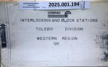 Interlocking and Block Station diagrams, Toldeo Div., Western Reg. 1981