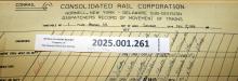 Hornell Train Dispatcher Sheet Delaware Subdivision 1988-11-05