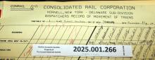 Hornell Train Dispatcher Sheet Delaware Subdivision 1988-11-10