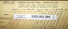 Hornell Train Dispatcher Sheet Delaware Subdivision 1988-11-29