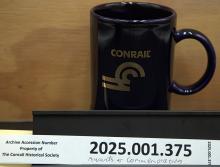 CR mug. gold on blue, Two Commerce Square