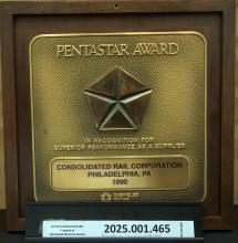 PentaStar Award from Chrysler to Conrail, 1999