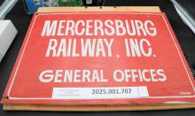 Non-Conrail Wooden Sign: Mercersburg Railway, Inc. General Offices