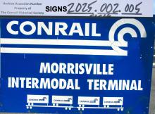 ? Intermodal Terminal sign, white on blue